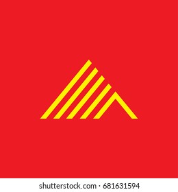 line art form triangle shape logo vector