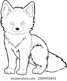 a line art fox character