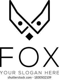 Line art Fox Logo Design Vector Template. vector logo design