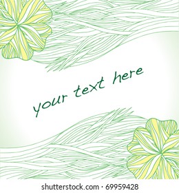 Line art frame with flowers.
