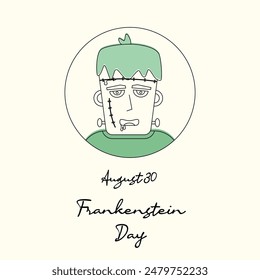 line art of Frankenstein Day good for Frankenstein Day celebrate. line art.