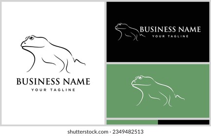 line art frog logo design