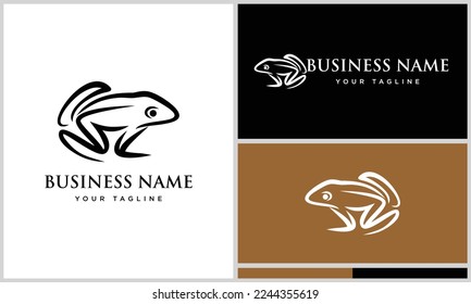 line art frog logo template