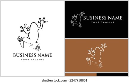 line art frog logo template