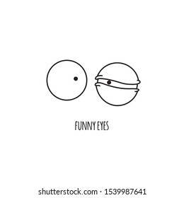 Line art. Funny eyes. cartoon