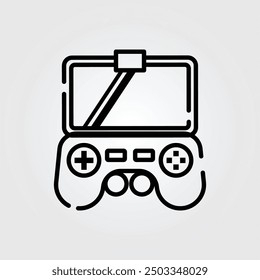 Line Art Spiel-Controller-Symbol Logo, Vektorgrafik-Design, für Smartphone-Features Design