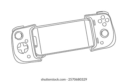 line art of game controller illustration