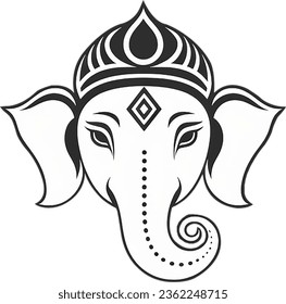 Line Art of Ganesha | Illustration for Ganesh Festival | Ganesh Chaturthi | Lord Ganesh | India