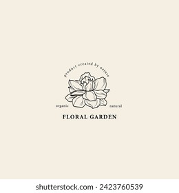 Dibujo de flores de arte en línea gardenia