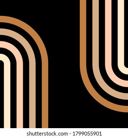 Line art. Geometric composition. Boho wall decor. Vector illustration.