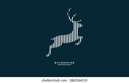 A Line Art geometric logo of a deer, elk, stag, doe, reindeer, and buck