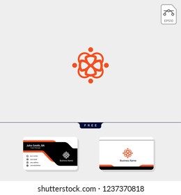 line art geometric logo template vector illustration, free business card design template