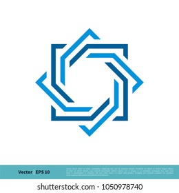 Line Art Geometric Square Diamond Icon Vector Logo Template Illustration Design. Vector EPS 10.