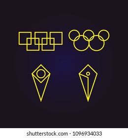 line art, geometry logo for wardrobe, fashion, or building company, minimalist set logo vector