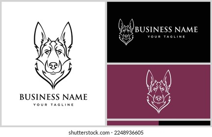 line art german shepherd logo