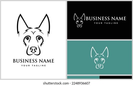 line art german shepherd logo