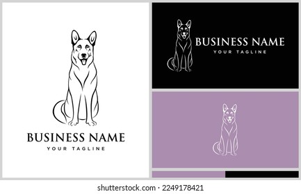 line art german shepherd logo