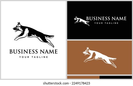 line art german shepherd logo