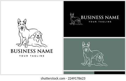 line art german shepherd logo