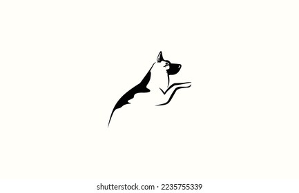 line art german shepherds logo