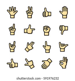 Hand Peace Outline Flat Images, Stock Photos & Vectors | Shutterstock