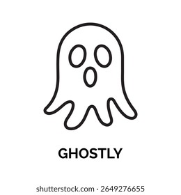 Line Art Ghost Illustration Spooky Halloween Design