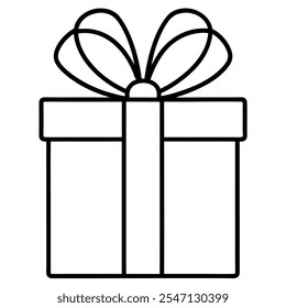 line art gift box vector design on white background