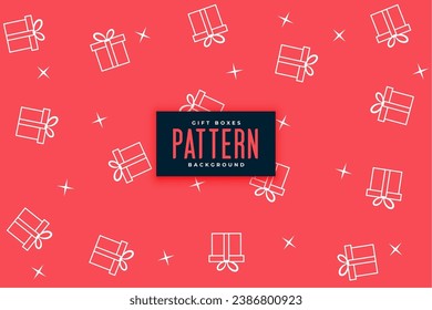 line art giftbox pattern background for next celebration vector