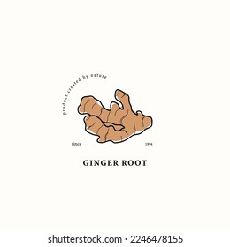 Line art ginger root drawing