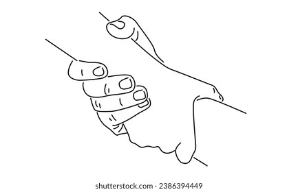 line art of give a helping hand