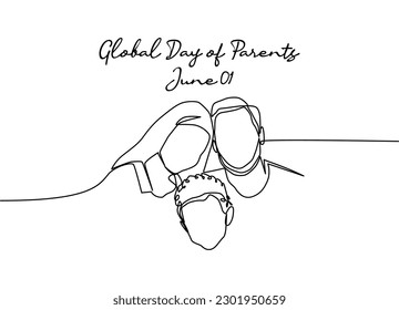 line art of global day of parents good for global day of parents celebrate. line art. illustration.