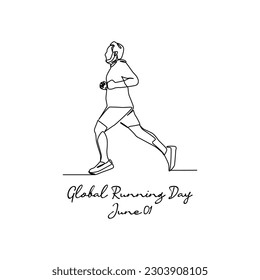 line art of global running day good for global running day celebrate. line art. illustration.