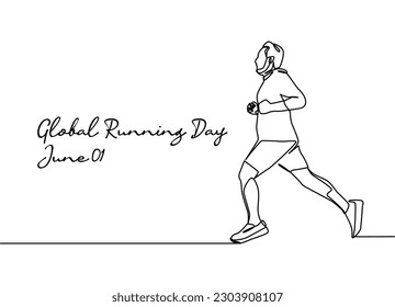 line art of global running day good for global running day celebrate. line art. illustration.