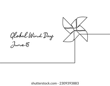arte de la línea del día del viento global bueno para celebrar el día del viento global. ilustración de línea.