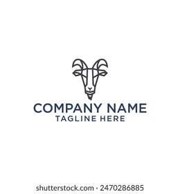 line art goat animal logo