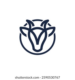 line art goat head logo