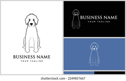 line art Goldendoodle logo design