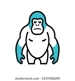 Line Art Gorilla Silhouette for Modern Designs and Logos