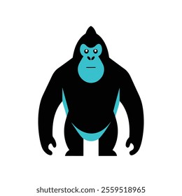 Line Art Gorilla Silhouette for Modern Designs and Logos