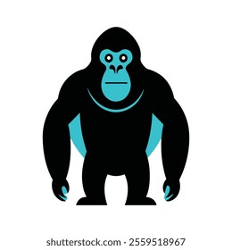 Line Art Gorilla Silhouette for Modern Designs and Logos