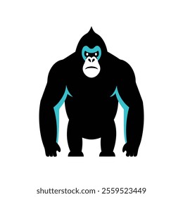 Line Art Gorilla Silhouette for Modern Designs and Logos