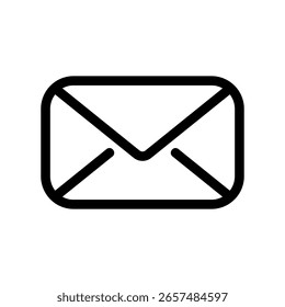 Line Art Graphic of a Closed Envelope for Sending a Message