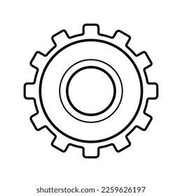 Line art graphic cogwheel symbol vector icon