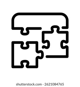Line Art Graphic Depicting Four Puzzle Shapes Forming a Connected Unit
