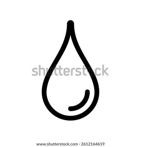 Line art graphic of a fluid drop shape symbolizing purity, moisture, or liquid element