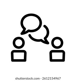 Line Art Graphic Representing Active Conversation or Group Discussion