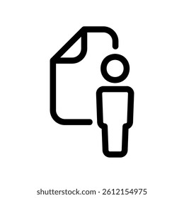 Line Art Graphic Representing User Profile Document or File Access Task