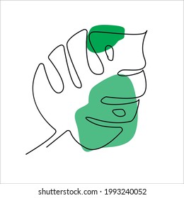 a line art .green  leaf 