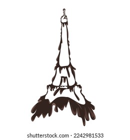 line art and grime art eiffel tower illustration