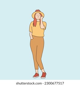 line art group of friends female traveler carrying a suitcase Tourists travel abroad. Relax. Travel is a concept. Hand drawn.
simple line cartoon